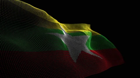 Digital Flag of Myanmar overlay Stock Footage 209162405