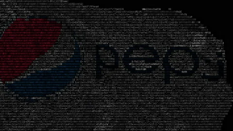 Digital flag with Pepsi logo on the screen. Editorial looping animation Stock Footage 145398346