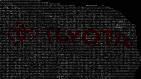 Digital flag with Toyota logo on the screen. Editorial looping animation Stock Footage 145398152