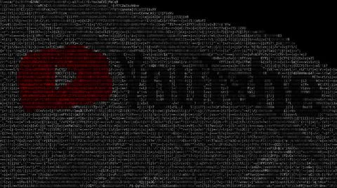 Digital flag with Youtube logo on the screen. Editorial 3d rendering Illustrazione stock