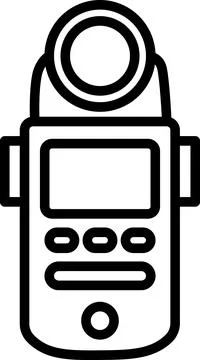Digital Flash Light Meter Line Icon Stock Illustration