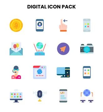 Digital Flat Design Icons Pack Stockillustratie