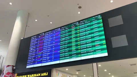 Digital Flight Information Display System Screen at KLIA2 Airport Stock Footage 321039902