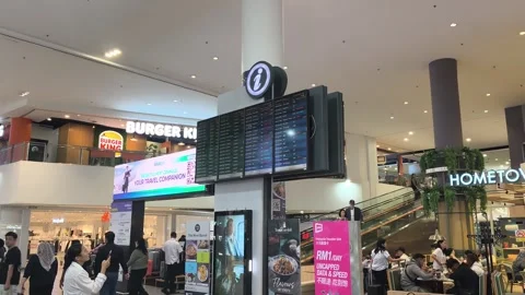 Digital Flight Information Display System Screen at KLIA2 Airport Stock Footage 321039972