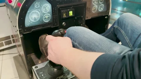 Digital flight simulation cockpit, cockpit-focused gaming gear, in-depth flying 스톡 동영상 311484832