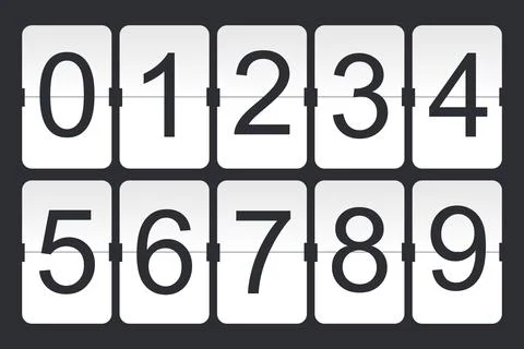 Digital flip numbers on dark background Stock Illustration