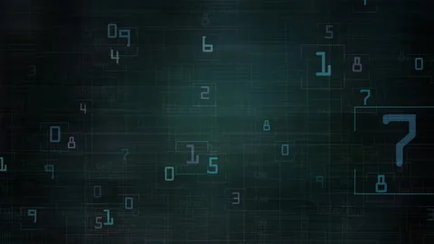 Digital Floating Numbers and Data Elements Background Stock Footage 308749460