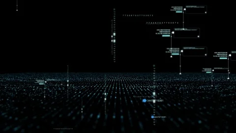 Digital Floating Numbers Stock Footage 72856039