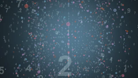 Digital Floating Numbers Futuristic Data Grid Background Stock-Footage 301196669