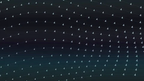 Digital Floating Numbers Grid Countdown Distortion Stock-Footage 322169986