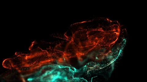 Digital flow wave with particles in motion Stock Footage 241640988