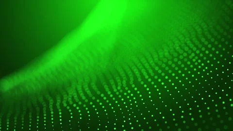 Digital flowing dots green loop background Stock Footage 274420900