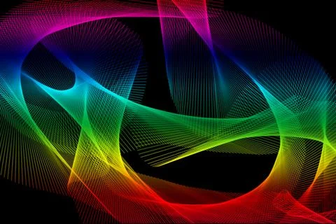 Digital flowing wave pattern with luminous abstract gradient effect Illustration