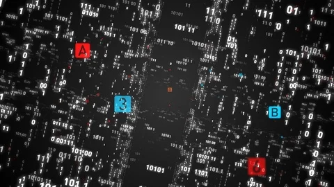 Digital fly binary code background loop. Data binary code network. Stock Footage 105913148
