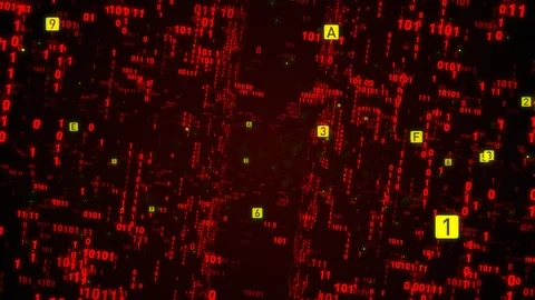 Digital fly binary code background loop. Data binary code network. Stock Footage 105913192