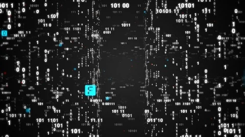 Digital fly binary code background loop. Data binary code network. Stock Footage 105958701