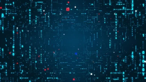 Digital fly binary code background loop. Data binary code network. Stock Footage 106014469
