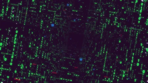 Digital fly binary code background loop. Data binary code network. Stock Footage 106078511