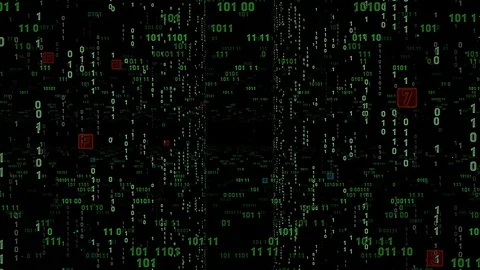 Digital fly binary code background loop. Data binary code network. 4K loop Stock Footage 109266913