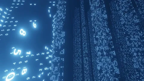 Digital flying background loop. A network of binary data code. Big data Stock Footage 150196188