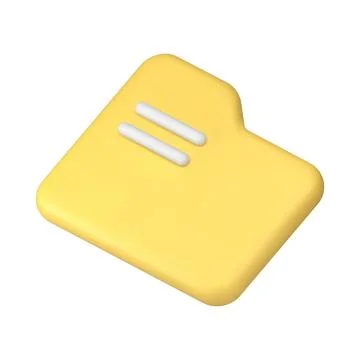 Digital folder business document storage archive directory yellow 3d icon rea Stock Illustration