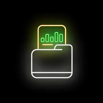Digital folder containing business data and financial report 스톡 일러스트
