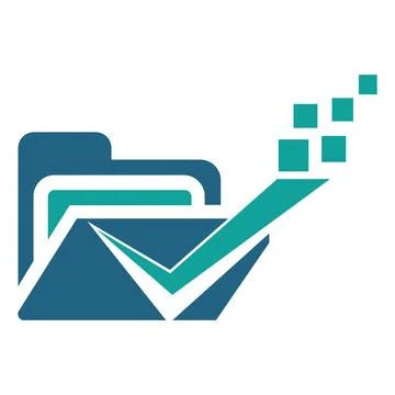 Digital Folder Document Logo Design File Management Data Archive Technology Icon Stock Illustration