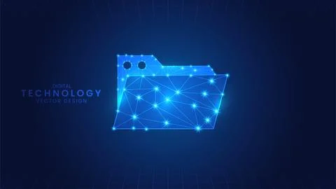 Digital folder, Document Management System. Digital technology Concept Stock Illustration