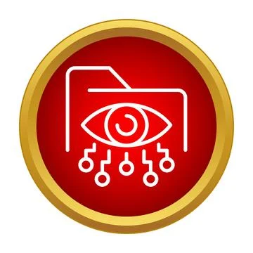 Digital folder eye tracking data surveillance icon Stock Illustration