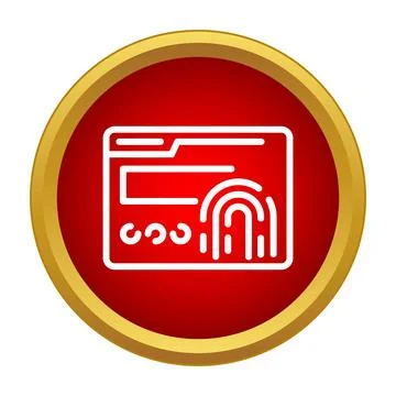 Digital folder icon with fingerprint biometric security Illustrazione stock