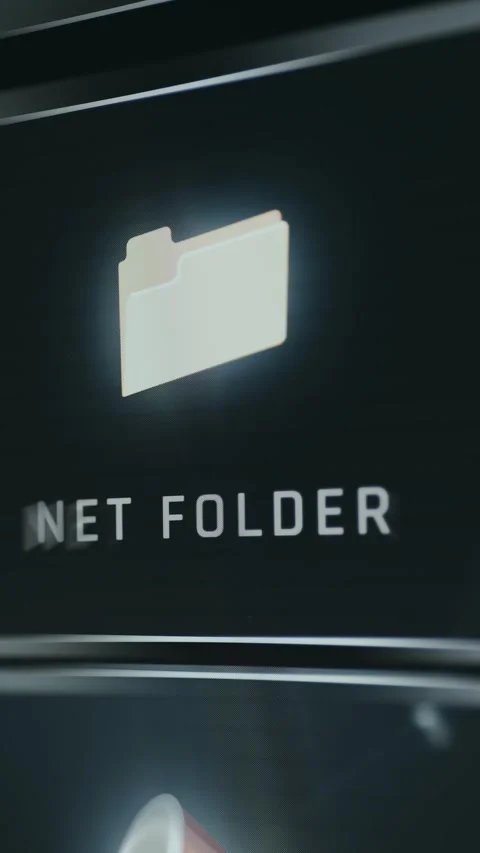 Digital folder icon illustrating network folder concept Stock Footage 335867701