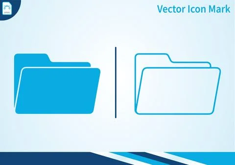 Digital folder icon set for data management and organizing. Ilustração Stock