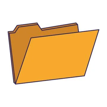 Digital Folder open symbol techonlogy blue lines 库存插图