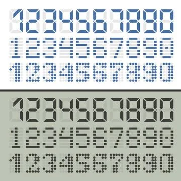 Digital font numbers Stock Illustration