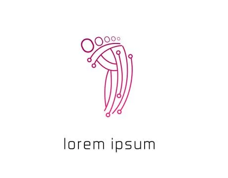 Digital foot logo Stock Illustration
