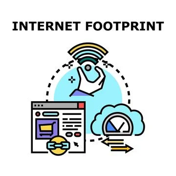 Digital footprint data tracking online information concept 스톡 일러스트
