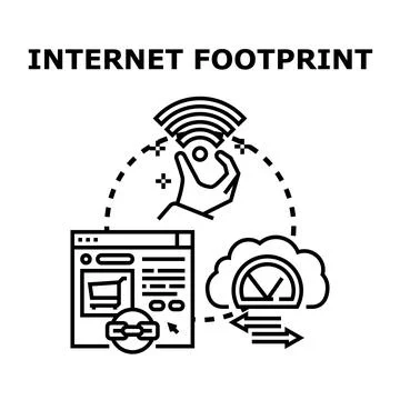 Digital footprint data tracking online information concept Stock Illustration