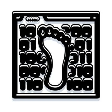 Digital footprint leaving data trace on screen Stock Illustration