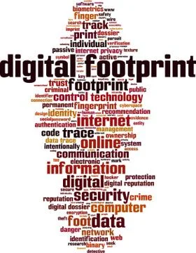 Digital footprint word cloud Stock Illustration