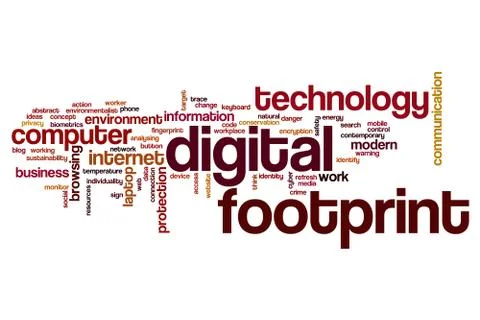 Digital footprint word cloud Stock Illustration