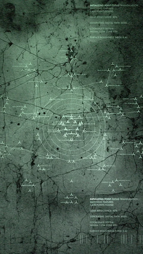 Digital forensic target mapping display with data nodes Stock Footage 330969779