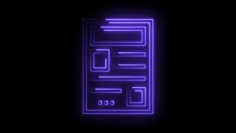 Digital form interface neon glow outline on black background futuristic design Stock Footage 322975882