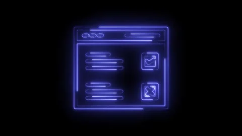 Digital form neon ui with checkmark and x choice selection animation Stock Footage 322987185