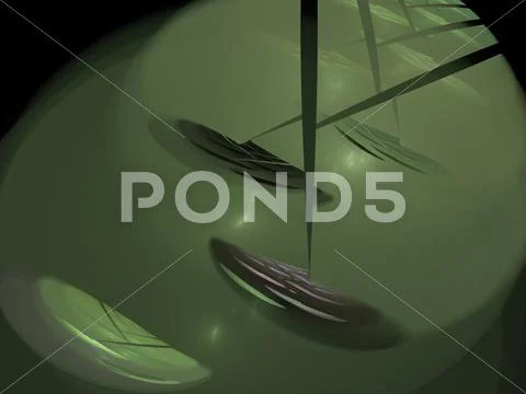 Digital fractal on black Stock Photos