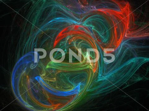 Digital fractal on black Stock Photos
