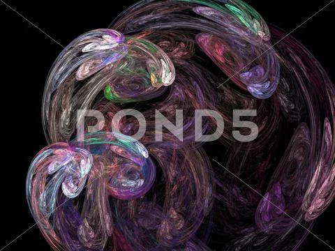 Digital fractal on black Stock Photos