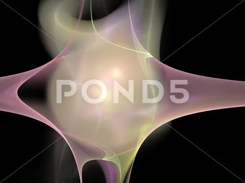 Digital fractal on black Stock Photos