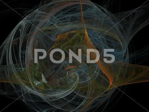 Digital fractal on black Stock Photos