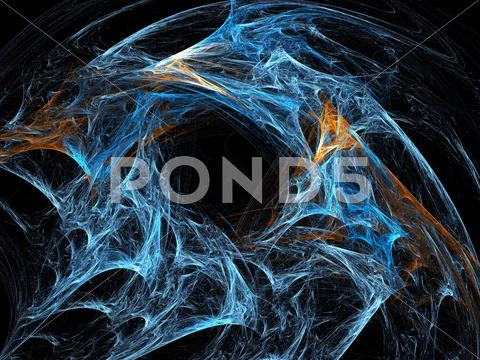 Digital fractal on black Stock Photos