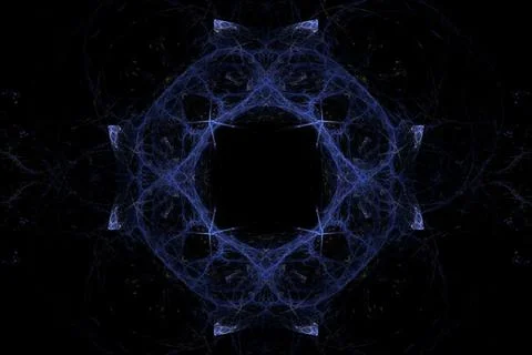 Digital Fractal Render Exquisite Dynamic flowing blue lines of energy showing ro Illustrazione stock